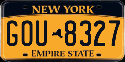 NY license plate GOU8327