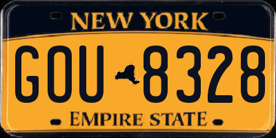 NY license plate GOU8328