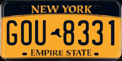 NY license plate GOU8331