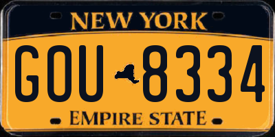 NY license plate GOU8334