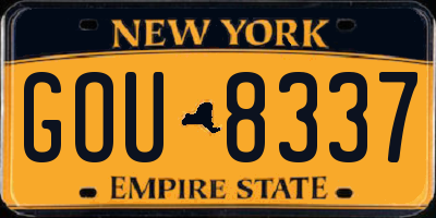 NY license plate GOU8337