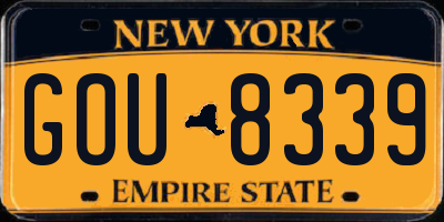 NY license plate GOU8339