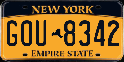 NY license plate GOU8342
