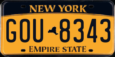 NY license plate GOU8343