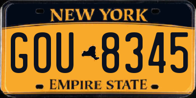 NY license plate GOU8345