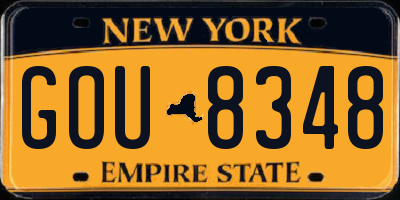 NY license plate GOU8348