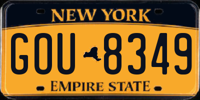 NY license plate GOU8349