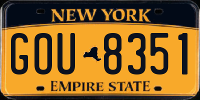 NY license plate GOU8351