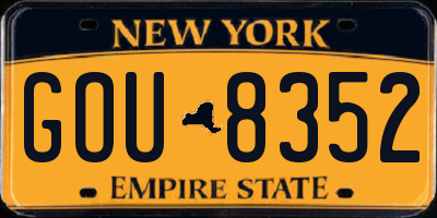 NY license plate GOU8352