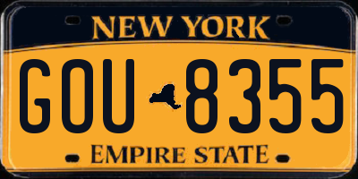NY license plate GOU8355