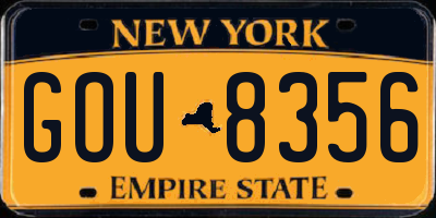 NY license plate GOU8356