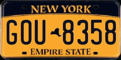 NY license plate GOU8358