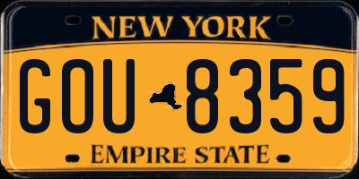 NY license plate GOU8359