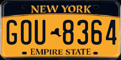NY license plate GOU8364
