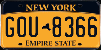 NY license plate GOU8366