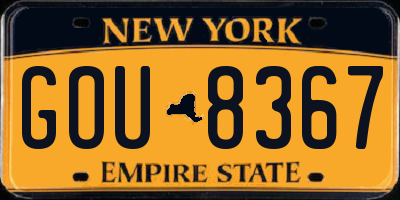 NY license plate GOU8367