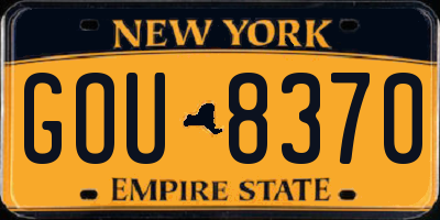 NY license plate GOU8370