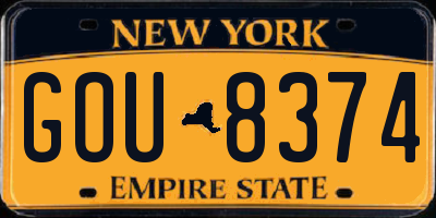 NY license plate GOU8374