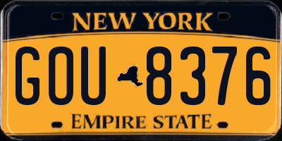 NY license plate GOU8376