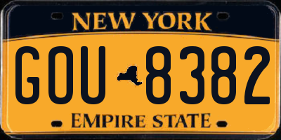 NY license plate GOU8382