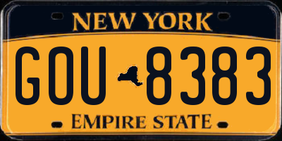 NY license plate GOU8383