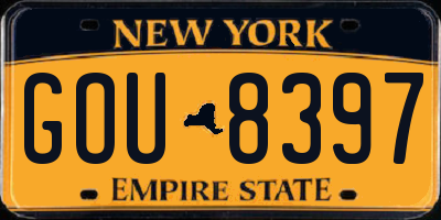 NY license plate GOU8397