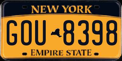 NY license plate GOU8398