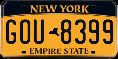 NY license plate GOU8399
