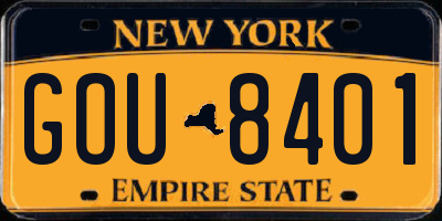 NY license plate GOU8401