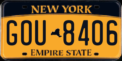 NY license plate GOU8406