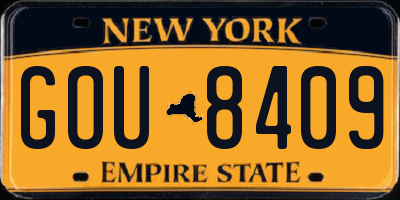 NY license plate GOU8409
