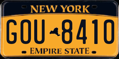 NY license plate GOU8410