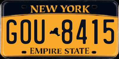 NY license plate GOU8415