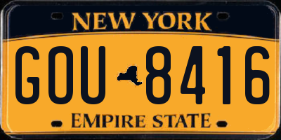 NY license plate GOU8416