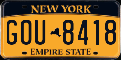 NY license plate GOU8418