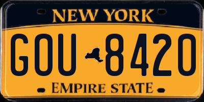 NY license plate GOU8420