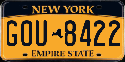 NY license plate GOU8422