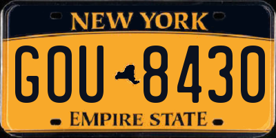 NY license plate GOU8430