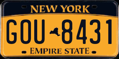 NY license plate GOU8431