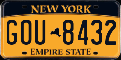 NY license plate GOU8432
