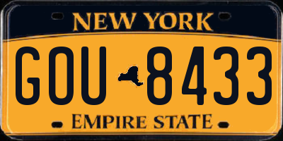 NY license plate GOU8433