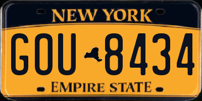 NY license plate GOU8434