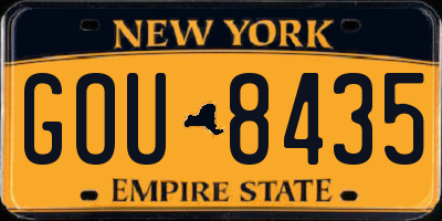 NY license plate GOU8435