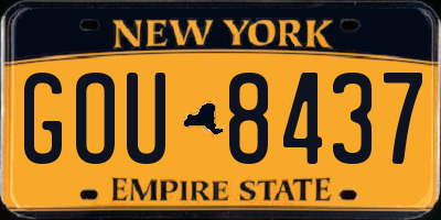 NY license plate GOU8437