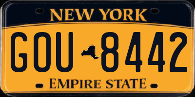 NY license plate GOU8442