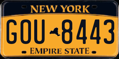NY license plate GOU8443