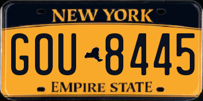 NY license plate GOU8445