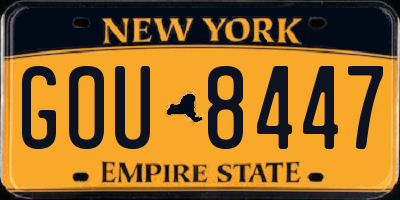 NY license plate GOU8447