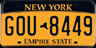 NY license plate GOU8449
