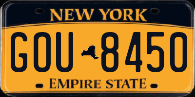 NY license plate GOU8450